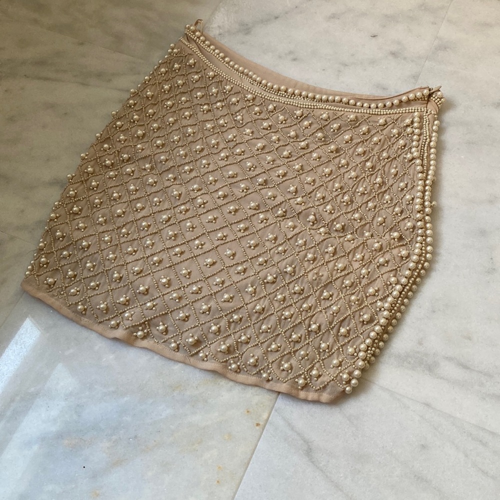 Zara Cream Pearl Skirt - Size Small